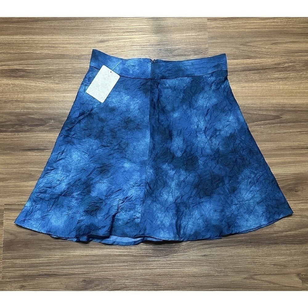 Free People Women's Martine Flirt Tie-Dye Mini Skirt Blue Lightweight Sz 4